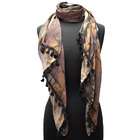 Luxury Divas Red Multi Color Tropical Floral Printed Scarf With 