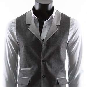 Youlookcool Mens Vintage Slim Fit Designer Casual Dress Vest Jacket 