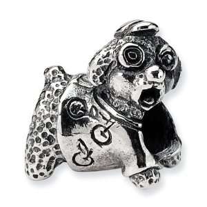    925 Sterling Silver Kids Poodle Dog Charm Jewelry Bead Jewelry