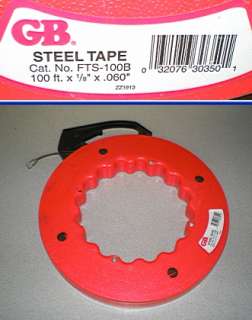 Stream Line GB FTS 100B 100ft.x1/8x.060 Steel Tape  
