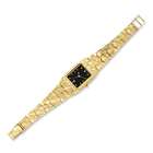 goldia 14k Gold Mens Squared Black 27x47mm Dial Solid Nugget Watch