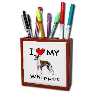  I Love My Whippet Pencil Holder Desk Accessory Office 
