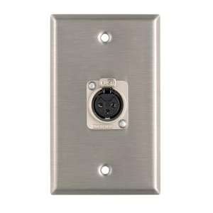  WHIRLWIND FEMALE XLR STAINLESS WALL PLATE Electronics