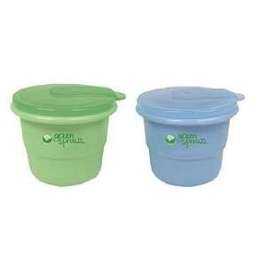  Grean Sprouts Snack Cups  2 pack, Blue/Sage Baby