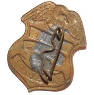 Scarce 1960s Brass Tonka Toy Fire Chief #5 Badge Pin Shield Fireman 