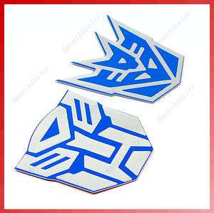   Bike Sticker Transformers Decepticon Autobot Emblem Badge Blue  