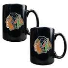   American Products Chicago Blackhawks NHL 2Pc Black Ceramic Mug Set