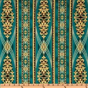  44 Wide Coraline Flourish Stripes Peacock Fabric By The 