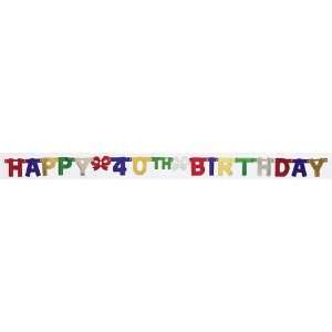  Jointed Banner, Sm Hpy 40Th Bday (12pks Case) Patio, Lawn 