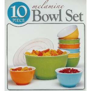 10 Piece Melamine Mixing Bowl Set with Covers 
