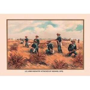  on 12 x 18 stock. Infantry Attacked by Indians, 1876