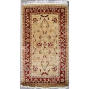   2x4 Small Rug  An Authentic Hand Knotted Chobi Ziegler Rug made with