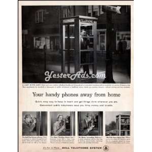  1958 Vintage Ad Bell Telephone Your handy phones away from 