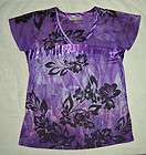 Vintage Suzie Petite Small V Neck Blouse Purple Floral Sublimation 