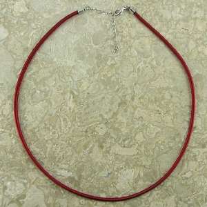  3mm dark red silk cord necklace 18 strand