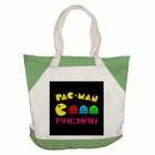   Collectibles Accent Tote Bag Green of Vintage Pacman Graphic (Pac Man