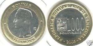 Venezuela 1000 Bolivares Bimetalic 2005 Coin   Awesome  