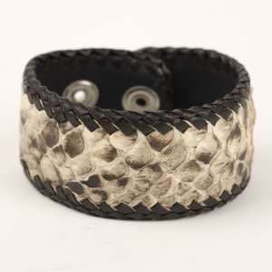  New genuine cobra snake cuff leather wristband bracelet by 