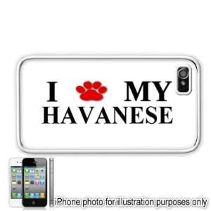  Havanese Paw Love Dog Apple iPhone 4 4S Case Cover White 