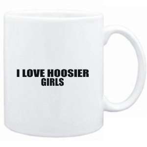  Mug White  I LOVE Hoosier GIRLS  Usa States Sports 