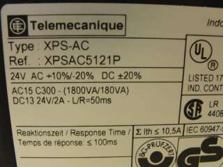 22310 NEW Telemecanique XPS AC5121P Safety Relay 24VAC  