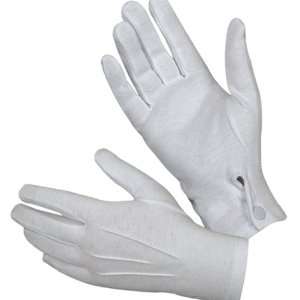  Cotton Parade Gloves w/Snap Back Cuff White L