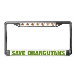  Save Orangutans Cute License Plate Frame by  