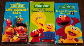 SESAME SING vhs Sing Yourself Silly, Fav Songs I & II  