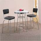 71520 metal retro round table red coral and white metal