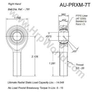  Aurora Bearing Company PRXM 7T; .437 Bore   1/2 20 