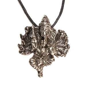   the Hindu Deity Pewter Pendant on Cord Necklace, The Veda Collection