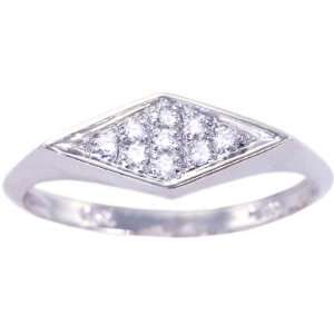  14K White Gold Diamond Promise Ring Diamond, size5 