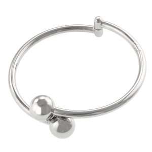  Sterling Silver By Pass Ball Hinged Bangle Bracelet 