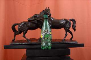 Elegant Show Horses Bronze Marble Statue Equestrian Race Cowboy Ranch 
