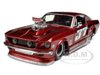   car model of 1967 ford mustang gt pro street with blower red 37