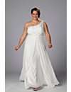One shoulder chiffon informal wedding gown by Sydneys Closet