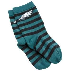 Philadelphia Eagles Toddler Green Black Striped Rugby Socks  
