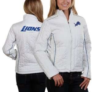  Detroit Lions Womens Bombshell White Full Zip Jacket 