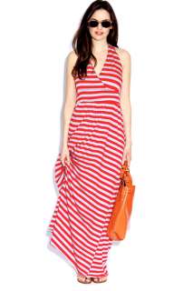  Sale  Dresses  Shola Halter Striped Jersey Maxi Dress