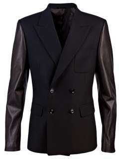 John Richmond Leather Sleeve Blazer   Traffic Men   farfetch 