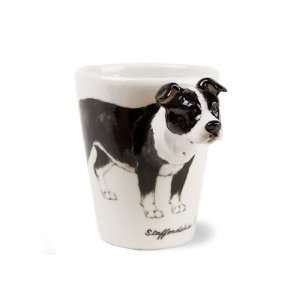  Staffordshire black & white Handmade Coffee Mug (10cm x 