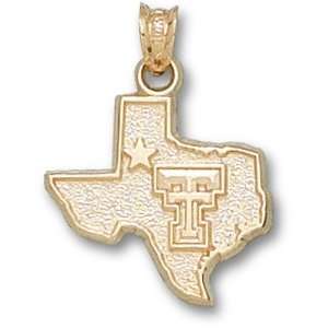  Texas Tech University TT Star Texas Map Pendant (Gold 