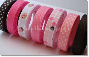 Sweet Cupcake Me Colors    3/8 inch Grosgrain Ribbon Lot/Collection 