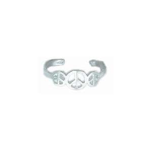  925 Sterling Silver PEACE Toe Ring Jewelry