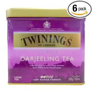 Twinings Darjeeling Tea, Loose Tea, 7 Ounce Tins (Pack of 6)