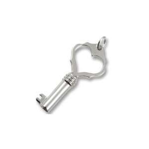 Rembrandt Charms Large Heart Key Charm, 14K White Gold 