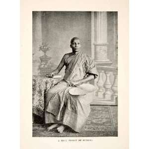 1907 Print High Priest Gautama Buddha Portrait Costume India Indian 