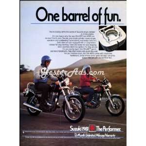  1980 Vintage Ad Suzuki One barrel of fun 