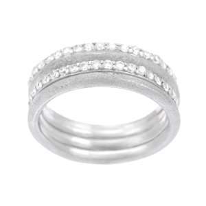  Sterling Silver Matte Finished and Eternity Rings Jewelry