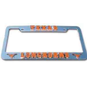  Texas Longhorns 3D Chrome Auto License Plate Frame Sports 